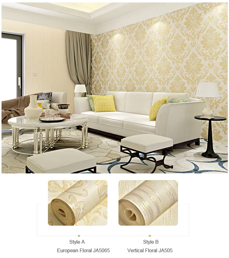 Damask роскошные обои Цветочные Резные тисненый текстурированный обои для спальни стены гостиной вертикальные полосы