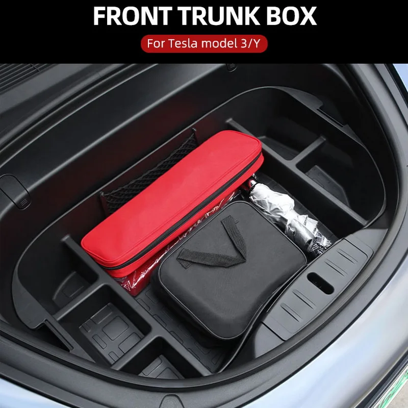 GENTRE Organizer Bagagliaio Auto per Tesla Model 3 2019 2020 2021 2022  2023,Pieghevole Borse per Bagagliaio in Pelle Scatola di Immagazzinaggio  con Coperchio,Customsize-Winered : : Auto e Moto