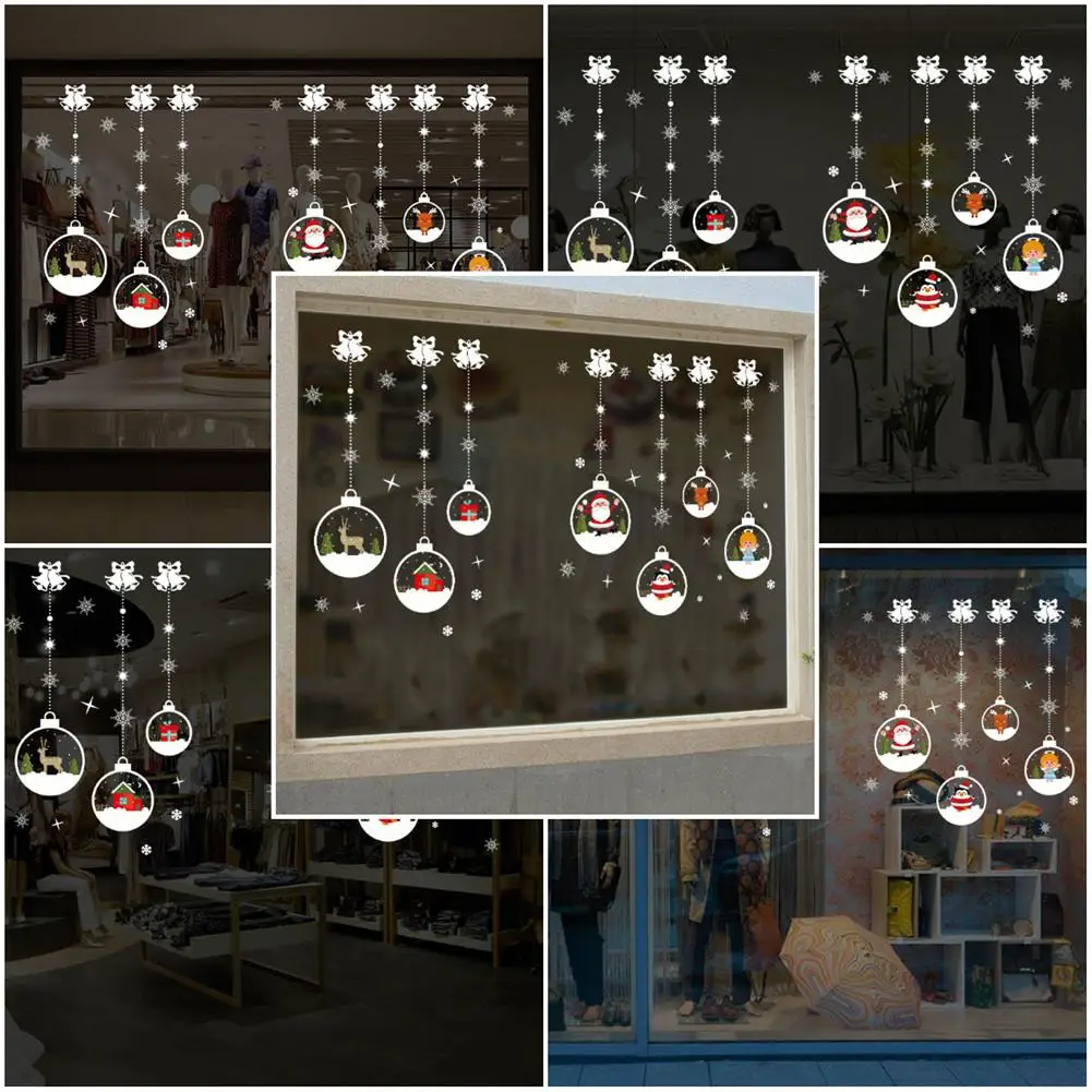 Рождественская наклейка с рисунком хрустального шара на цепочке самоклеящаяся