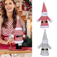 

Christmas Gift Bags Holder Wine Bottle Dust Cover Navidad Noel Christmas Decorations For Home Christmas Ornament New Year 2022