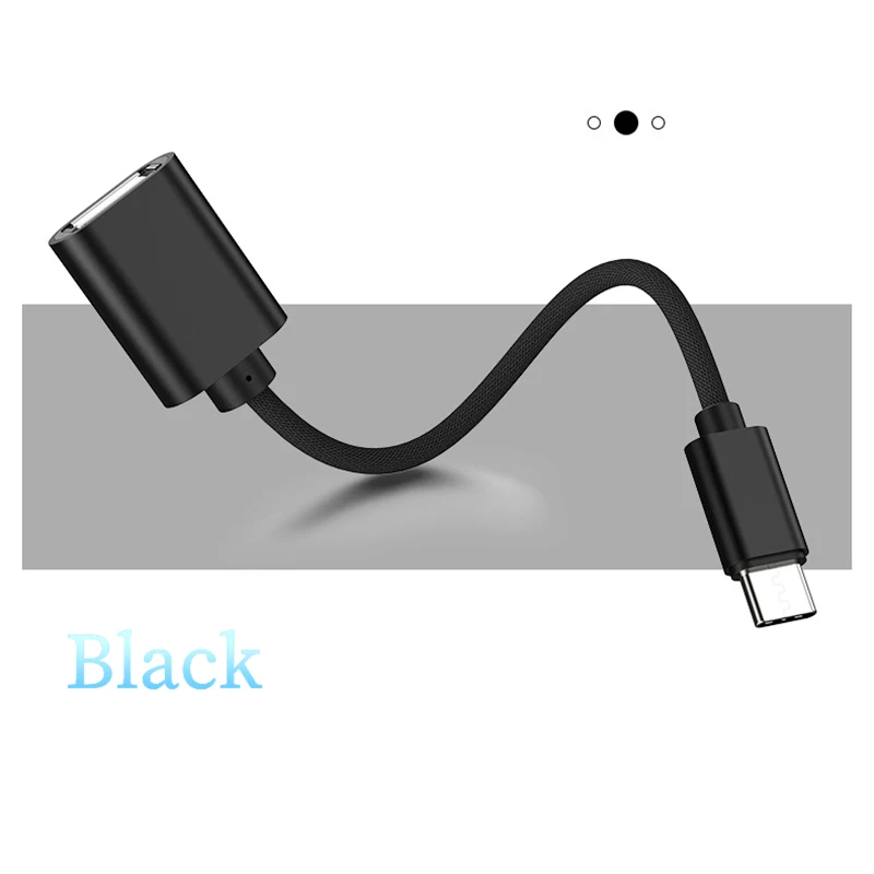 Черный Type-C OTG Кабель-адаптер для samsung S10 S9 Xiaomi Mi9 Redmi Android MacBook мышь геймпад планшет разъем usb type C OTG кабель - Цвет: Черный
