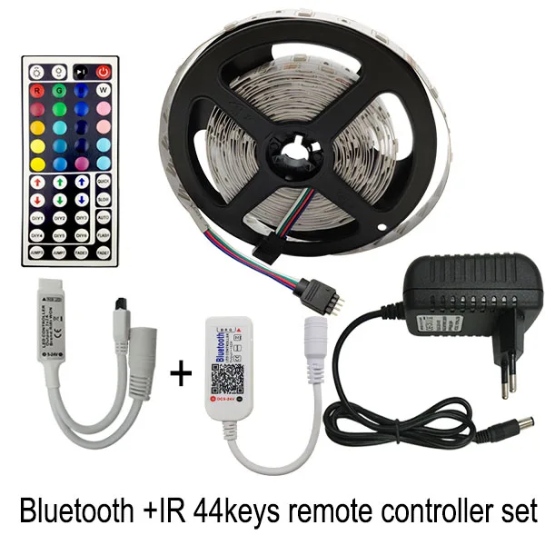 5 м 10 м 15 м Светодиодная лента RGB 5050 SMD гибкая лента fita светодиодный светильник RGBTape диод DC 12 В Bluetooth адаптер управления - Испускаемый цвет: Bluetooth andIR44key