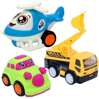 

3PCS Exquisite Cartoon Adorable Cute Nontoxic Inertia Small Plane Inertia Toy Plastic Car for Baby Kids Children