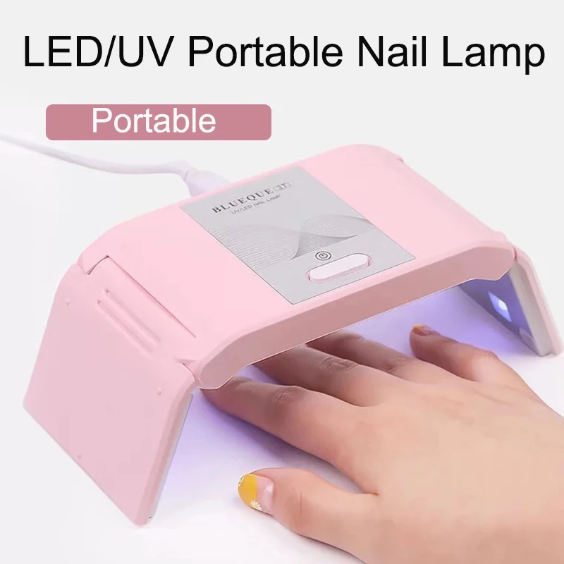 

24W Portable LED UV Lamp Nail Dryer Built-in Battery Smart Sensor With Timer LCD Gel Polish Curing Machine For All Types Gels