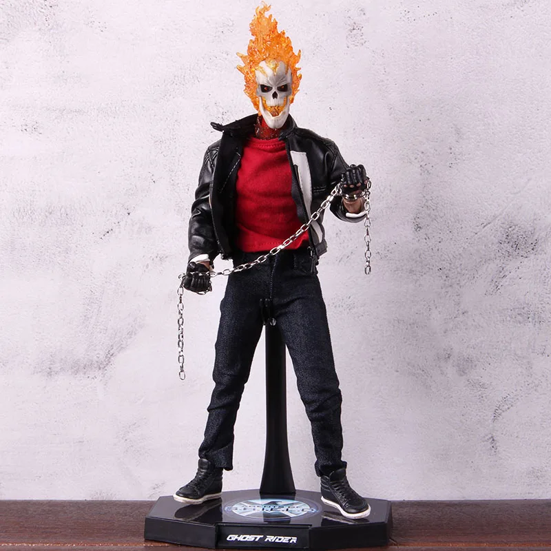 

1/6 Scale Hot Toys Ghost Rider TMS005 Marvel Agents of SHIELD Ghost Rider Action Figure PVC Collectible Model Toy with LED Light