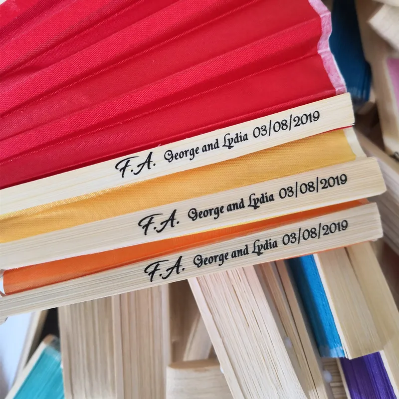 Personalized Wedding Gift Fan 100pcs Auviderin with Names Wedding Promotional