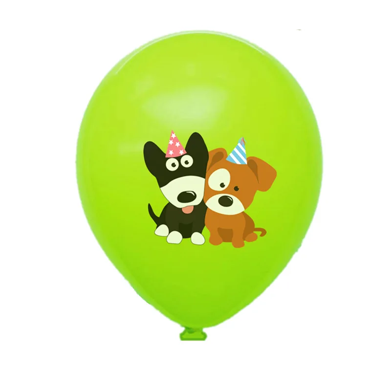 Воздушные шары на день рождения 10 шт 2,8 г 12,6 дюйма мультяшная печать собака домашнее животное тема на день рождения вечерние декоративный латексный шар DIY вечерние гелиевые - Цвет: Зеленый