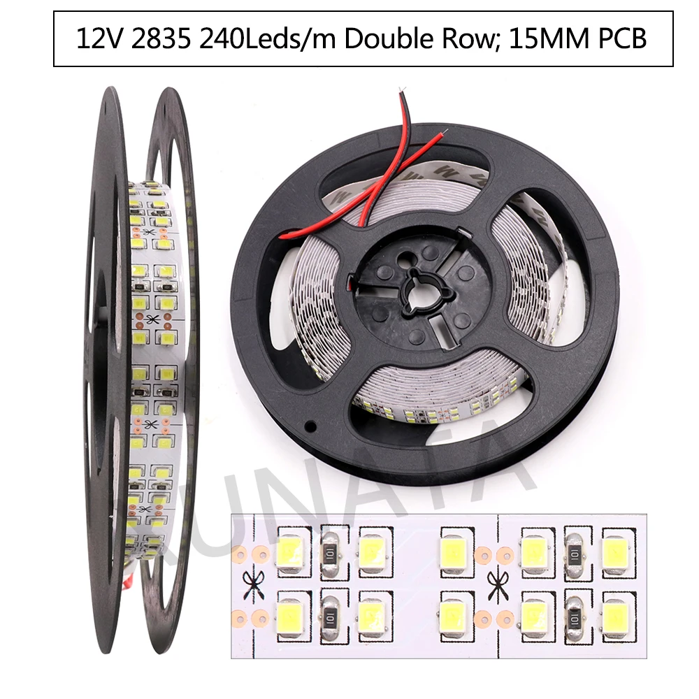 Светодиодные ленты света DC 12V SMD2835 5 м светодиодный свет полосы 240 светодиодный s/m водонепроницаемая лента со светодиодными лампами световая лента теплый белый гибкий Светодиодные ленты