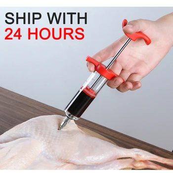 

Flavoring Needle Turkey Syringes Steak Poultry Meat Spice Flavor Syringe Kitchen Cooking BBQ Marinade Injector accessories Tool