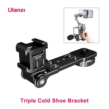 

Ulanzi PT-13 Extend Triple Cold Shoe Bracket L Mount Gimbal Accessory Smartphone Camera Microphone Vlog Plate for Osmo Sony
