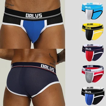 

5PCS/Lots Mens Cotton Underwear Mesh Transparent Big Pouch Panties Sexy String Homme Calzoncillos Sissy Briefs Ropa Interior 2XL