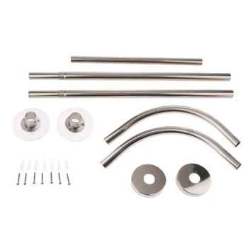 

Surface Mounted Shower Curtain Rail Rod 304 Steel 31-47'' U Corner Pole Bar