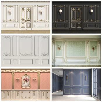 

Laeacco Vintage Chic Wall Door Wedding Birthday Party Bulb Baby Room Interior Photo Background Photography Backdrop Photo Studio