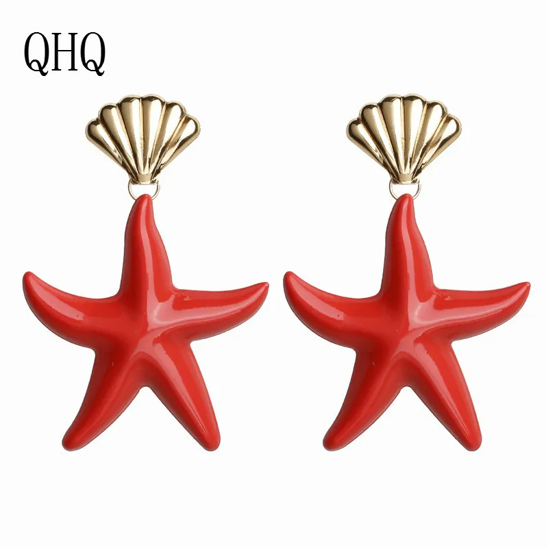 Серьги-гвоздики QHQ Модные Этнические сережки со звездами изящные аксессуары