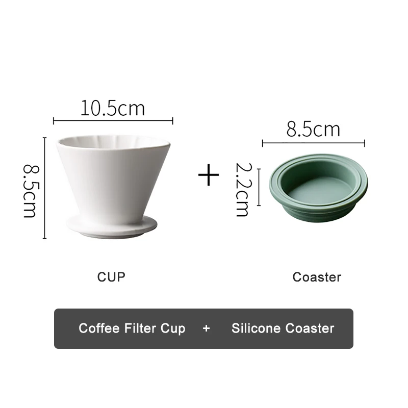 MICCK термостойкая многоразовая кофейная капельная чашка с фильтром V60 стильная кофейная капельная чашка с отдельной подставкой керамическая кофейная капельница - Цвет: TZGreen