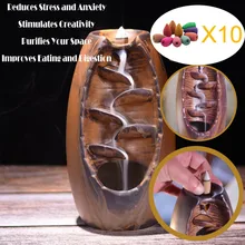 Благовония 1 фиолетовый; песок водопад дзен задняя курильница конусы горная речная Ремесленная благовония держатель коллективный с 10 пирамидки благовоний#3S23