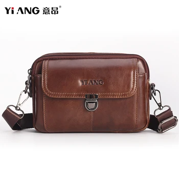 

Leisure Genuine Leather Men's Waist Belt Phone Pack Male Shoulder Bags Crossbody Fashion Money Purse Cigarette Case Belt Wallet
