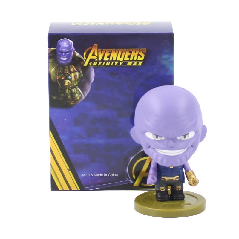 7 см Marvel Avengers Thanos Q версия фигурка Аниме Коллекция фигурка игрушка модель для подарков