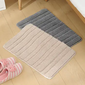 

Microfiber Solid Color Floor Mat Water Absorbing Carpet Anti-Slip Bathroom Home Door Entrance Living Room Non-Slip Mat