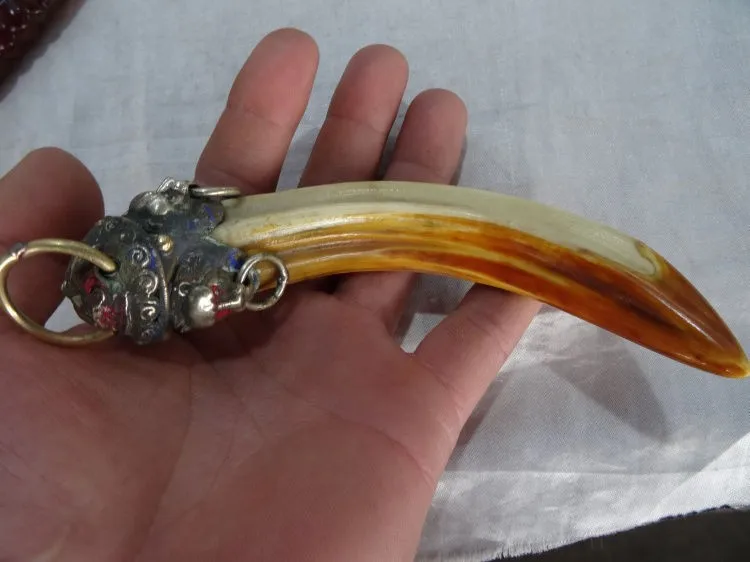 León un paquete de esmalte de dientes de jabali casa antigua de la ciudad para evitar la mala suerte