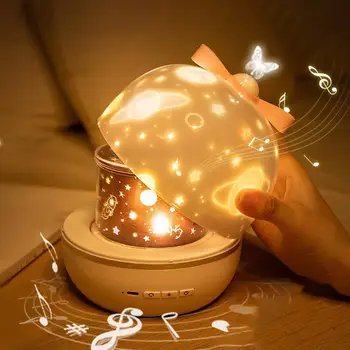 

LED Night Lights Romantic Rotating LED Projector Lights Table Lamp for Living Room Projection Lamp Remote Control LED Lamp
