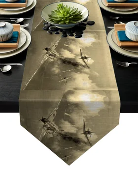 

Fighter Wwii American Plane Saipan Retro Table Runner Table Flag Home Party Decorative Tablecloth Table Runners