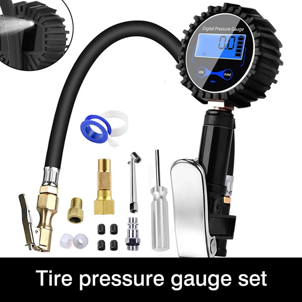

Portable Air Compressor 220V Automotive Bicycle Pump Tire Pressure Gauge 200PSI Digital Car Tyre Inflator For Bike Motorcycle
