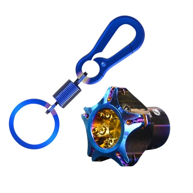Universal Motorcycle Keychain Modified Key Cover CNC Key Bit Pentagonal Hexagon Key Head Cover Decorative Key Ring Car Accessory pentagon set 1