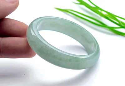 

Zheru Jewelry Natural Burmese Jade Light 54-62mm Bracelet Elegant Princess Jewelry Best Gift