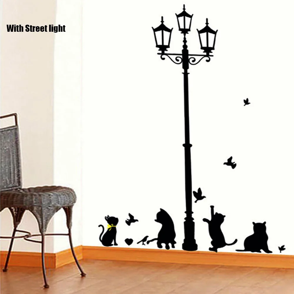 1 компл./упак. Новая коллекция котом стикер на стену с бабочками съемный настенное
