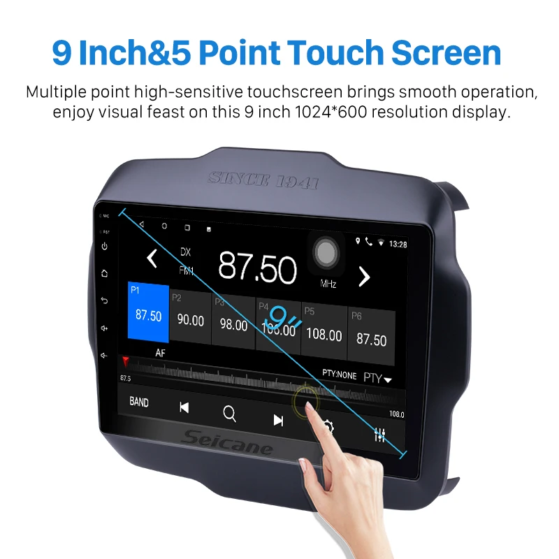 Seicane 9 дюймов Android 9,0 автомобильный радиоприемник с навигацией GPS для Jeep Renegade головное устройство плеер Поддержка 1080P видео резервная камера