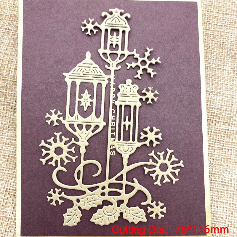 

Lantern Snowflake DIY Handicrafts Cutting Dies Metal Cutting Stencils for Scrapbooking Album Stamp Paper Card Embossing Hand-mad