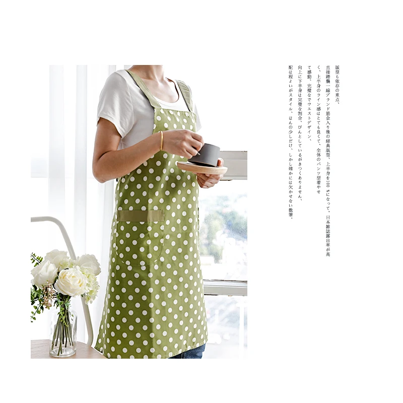 GUIBOBO для женщин фартук в полоску горошек для кухни носить Jap стиль светильник тонкий Fit Розовый натуральный простой дизайн NO01911231345