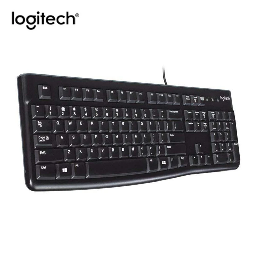 

Logitech K120 Original Ultra-thin Wired Keyboard 104 Keys Comfortable Quiet Computer USB Keyboards Waterproof Splash Design