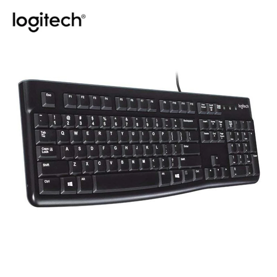 Thin Design Logicool K120 Waterproof Silent Wired USB Keyboard with Numpad