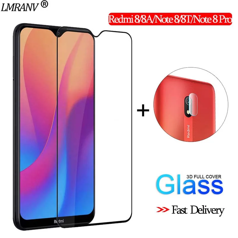 3-в-1 закаленное cтекло-редми-8a Xiaomi Redmi 8A Экран протектор объектива cтекло нот 8 про редми Стикеры для Redmi Note 8 Pro 8T прозрачная наклейка на заднюю часть cтекло на редми 8a cтекло redmi-8-a - Цвет: 2-in-1GlassLensGlass