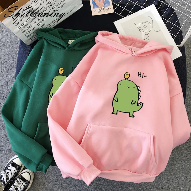 Shellsuning/женские толстовки белого и розового цвета Флисовые Harajuku Сезон осень-зима