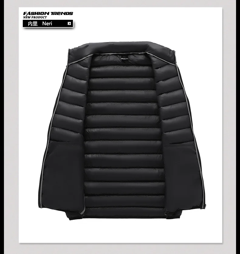 National Geographic brand autumn winter jacket men's stand-up collar vest men's zipper jacket sleeveless casual winter vest black puffer coat