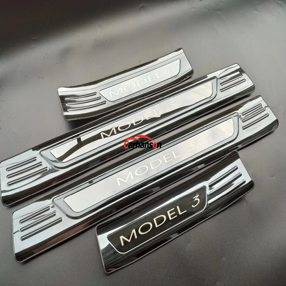 Для Tesla модель 3 Накладка на порог Накладка из нержавеющей стали Защитная Наклейка аксессуар аксессуары для автомобиля Стайлинг
