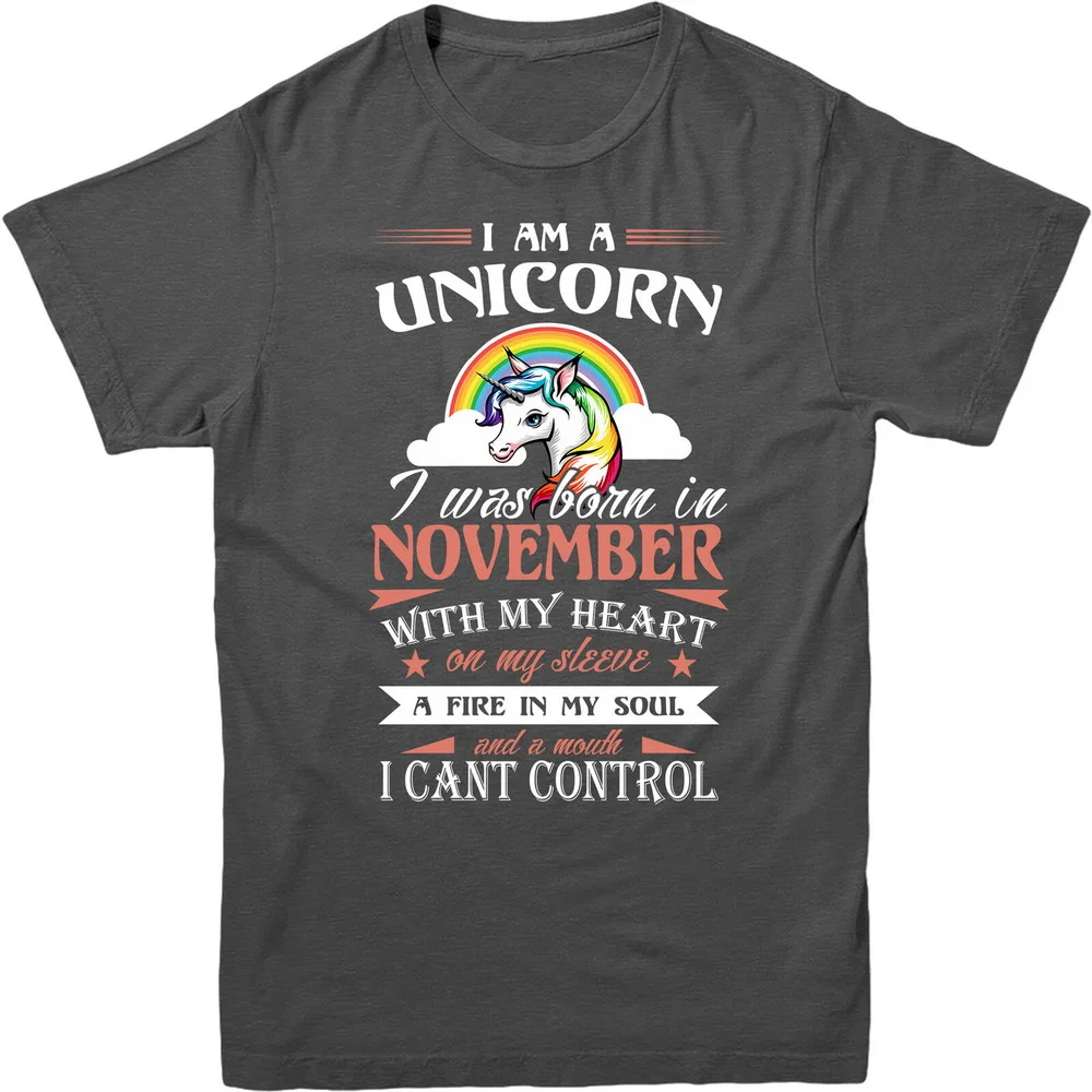 Футболка с надписью I am a unicorn born in my Heart летняя футболка размера плюс | Мужская