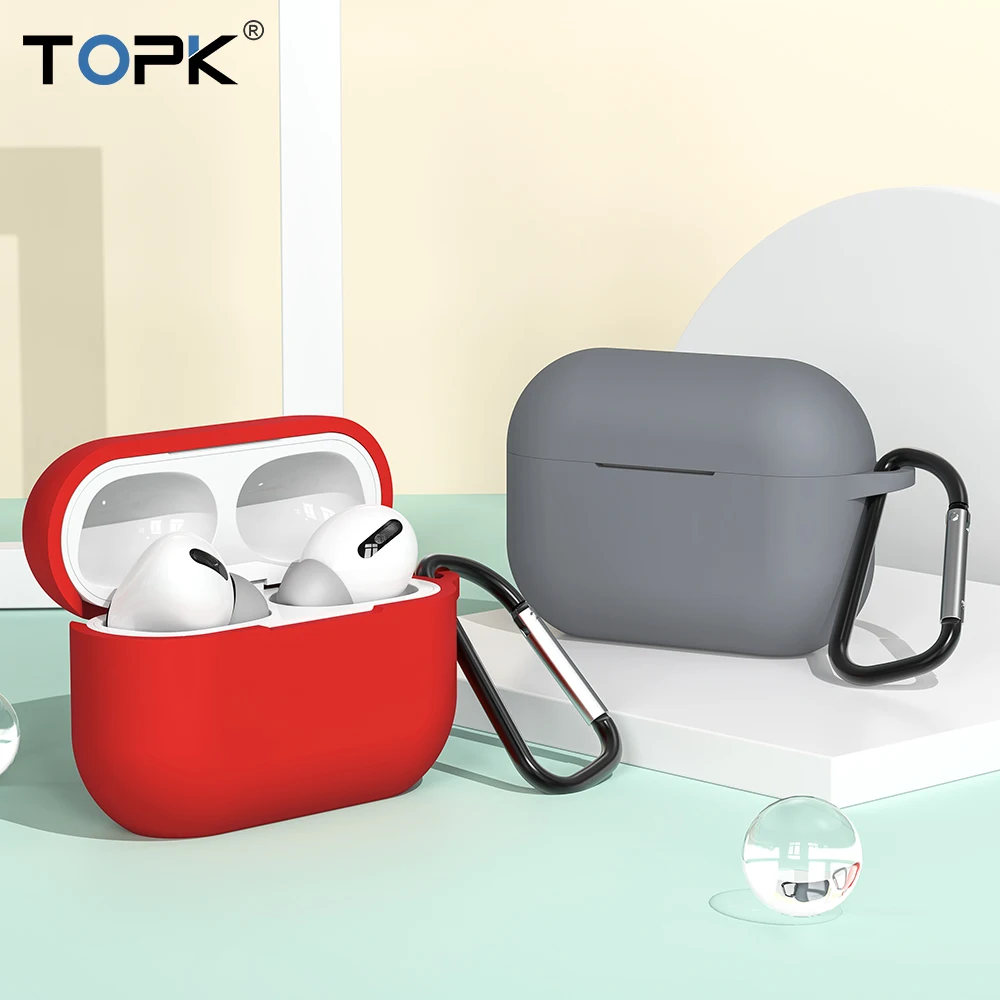 TOPK чехол для наушников Apple Airpods Pro разноцветный силиконовый AirPods 2 1 поколение TWS