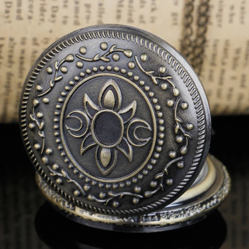 Vintage Engraved Pattern Quartz Pocket Watch Necklace Pendant Women Men Gifts reloj de bolsillo
