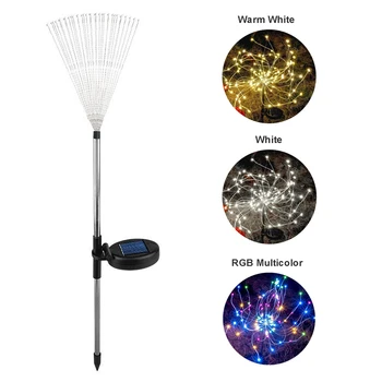 

Garden channel outdoor IP65 waterproof 120 LED solar firework shape lawn light