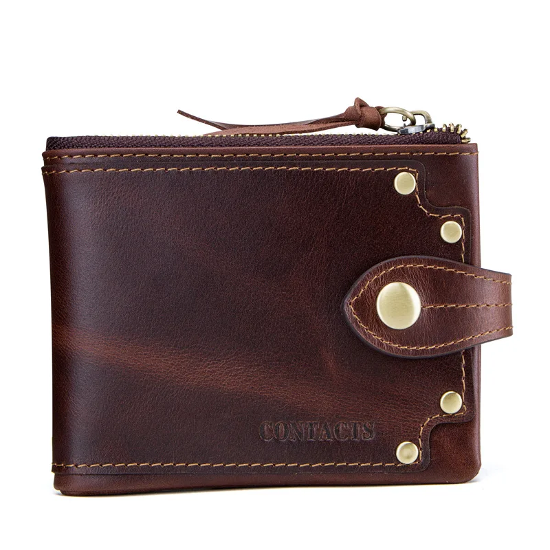 

New Fashion 100% Genuine Leather Men Short Wallets Real Leather Male Luxury Brand Clutch Boy Gift Cash Purse Card Holder Wallet