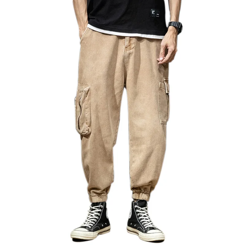 

2019 New Style MEN'S Casual Pants Korean-style Trend Multi-pockets xi ha ku Teenager Men's Drawstring Top Bib Overall