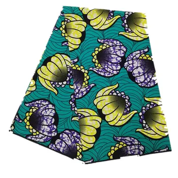 

Elegant Green Style 100% Cotton Ankara Fafric Print Wax High Quality Real African Wax for DIY Cloth NN0809-27