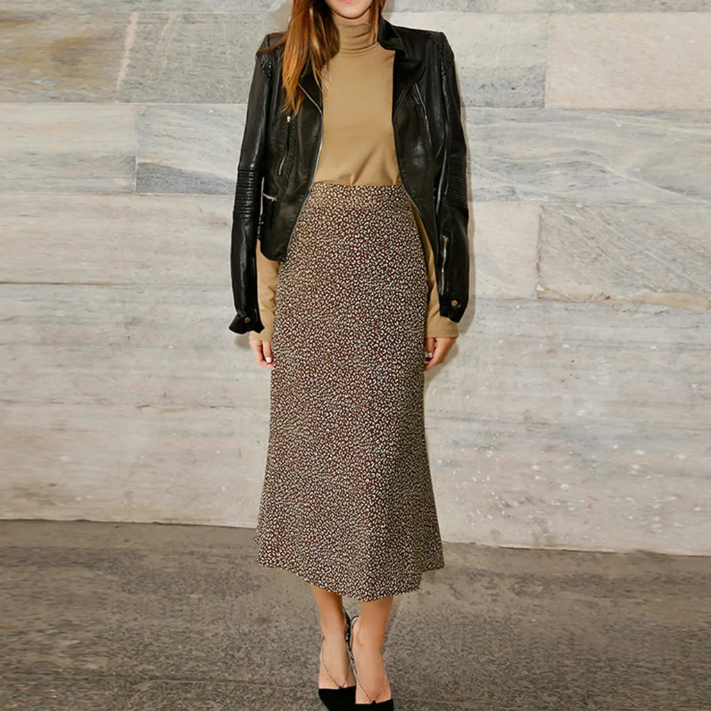 Плюс Размеры Цветочный принт плиссированные юбки женские осень-зима средней длины в корейском и рыцарском стиле Высокая Талия трапециевидной формы от солнца; юбка для девочек