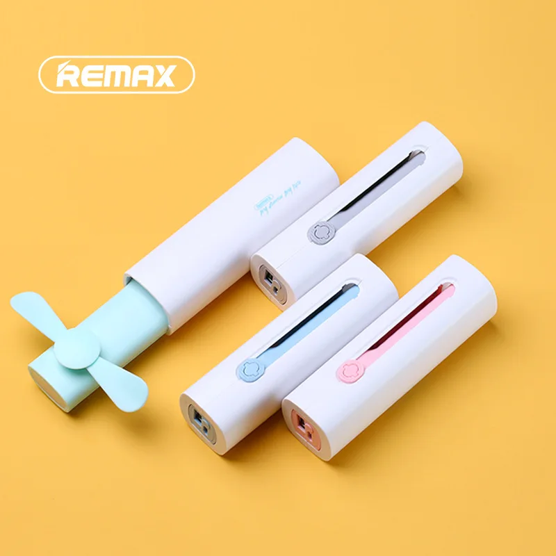 

Remax Bamboo Dragonfly Three-in-One Small Handheld Fan Portable Chargeable 2200 Miliamps with LED Light Emergency