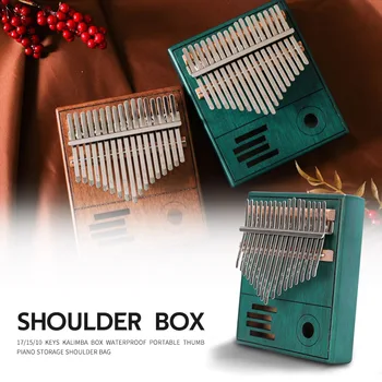 

Vintage 17 Keys Kalimba Wood Mahogany Thumb Piano Finger Percussion Musical Instrument with Tuning Hammer Cloth Sticker Bag