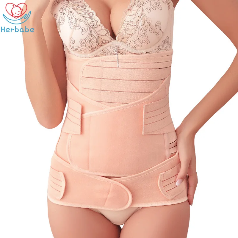 

Herbabe 3in1 Maternity Postnatal Bandage Belly Waist Cinchers Belt Reducer Recovery Shapewear Breathable Slimming Waist Corset